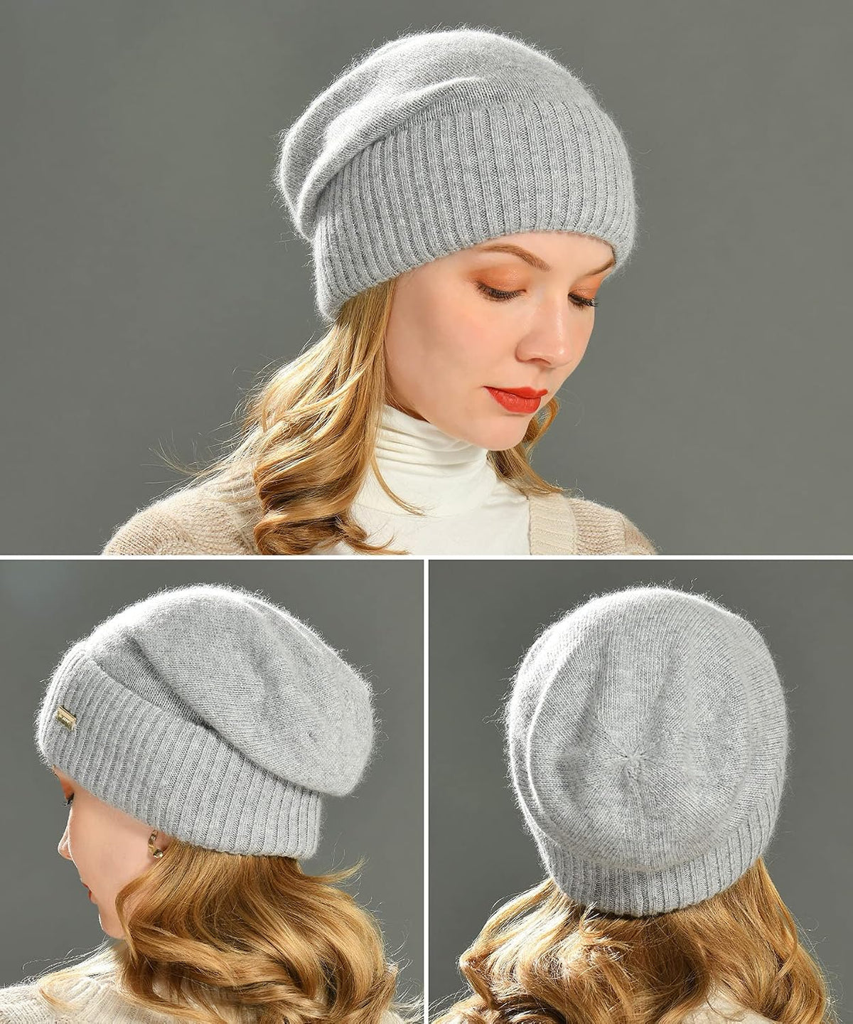 jaxmonoy Slouchy Beanies for Women Winter Lightweight Ladies Knit Hat Cuffed Soft Warm Slouch Beanie Cap - Brown