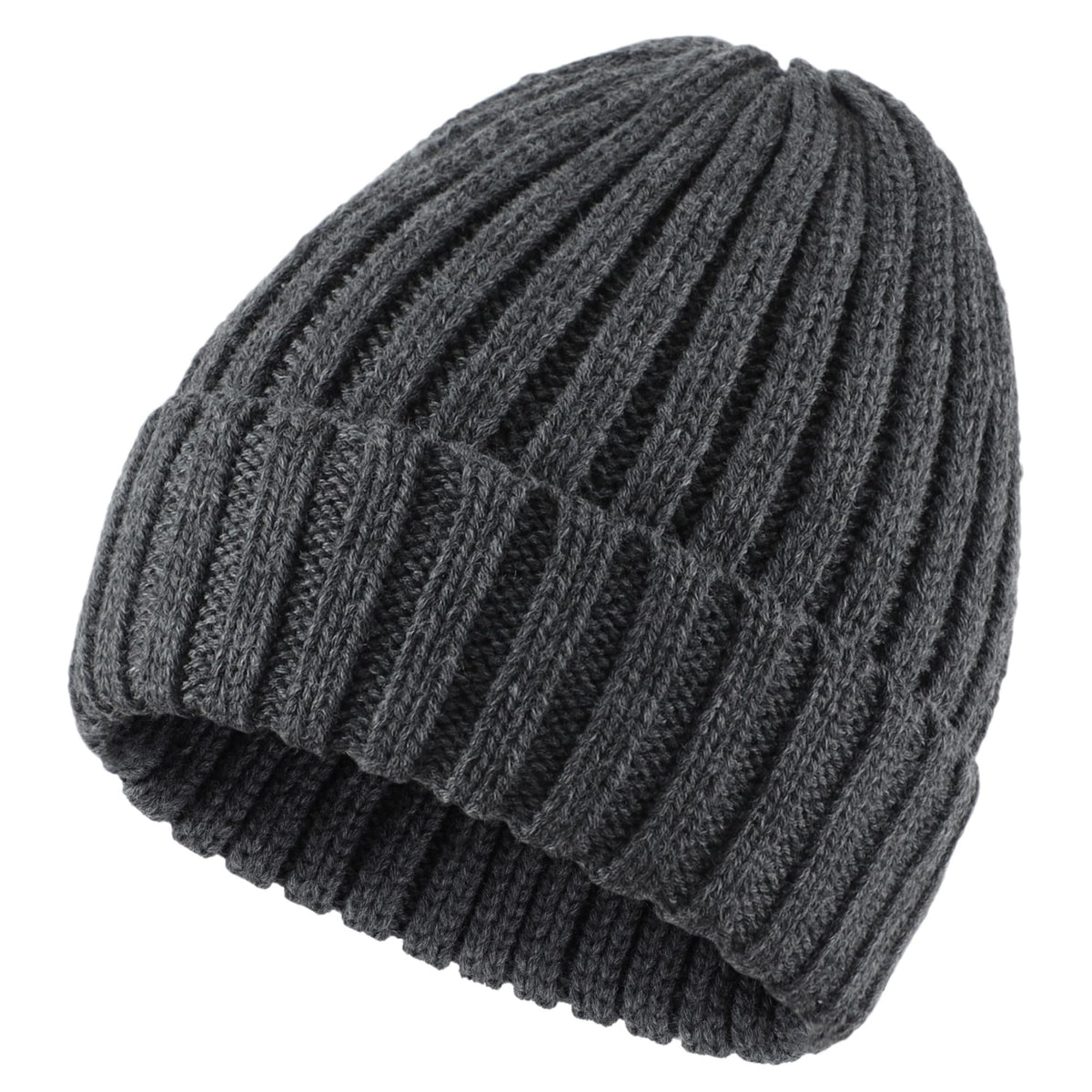 Connectyle Women's Rib Knit Cuffed Beanie Hat Stretch Acrylic Winter Hat Thick Warm Snow Ski Cap