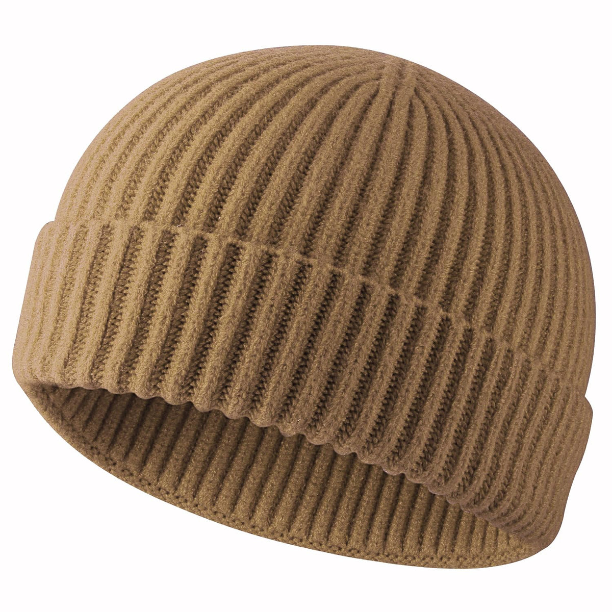 ROYBENS Swag Wool Knit Cuff Short Fisherman Beanie for Men Women Winter Hat