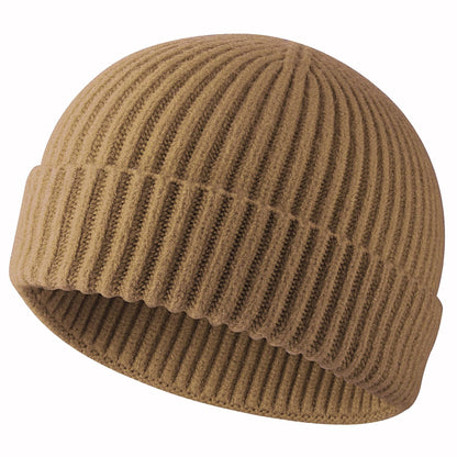 ROYBENS Swag Wool Knit Cuff Short Fisherman Beanie for Men Women Winter Hat