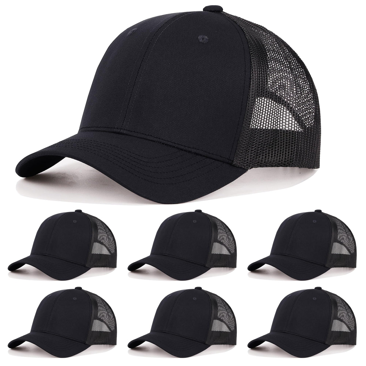 6Pack Unisex Vintage Washed Cotton Baseball Cap Soft Unconstructed Plain Blank Adjustable Size Dad Hat