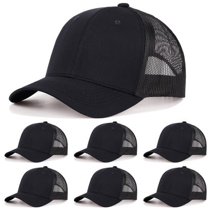 6Pack Unisex Vintage Washed Cotton Baseball Cap Soft Unconstructed Plain Blank Adjustable Size Dad Hat