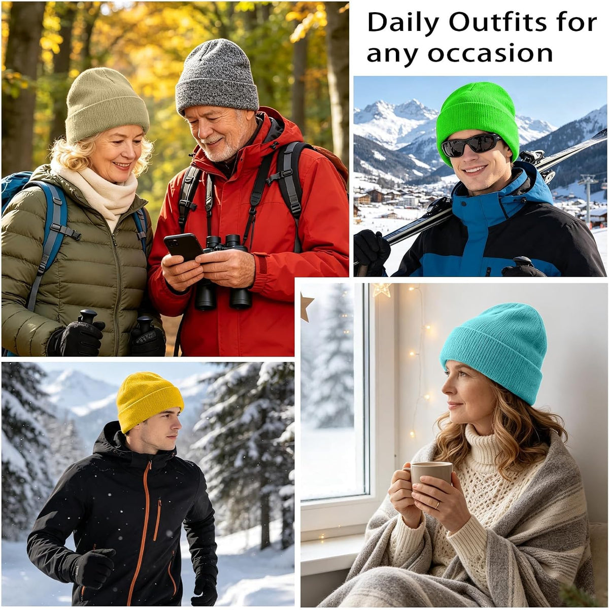 ZOORON Beanie for Women Men Ski Watch Cap Cuffed Plain Skull Knit Hat Soft Fisherman Winter Hat