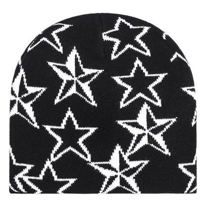 Men Women Y2K Beanies Gothic Graphic Knitted Hat Winter Warm Beanies Casual Outdoor Skull Cap