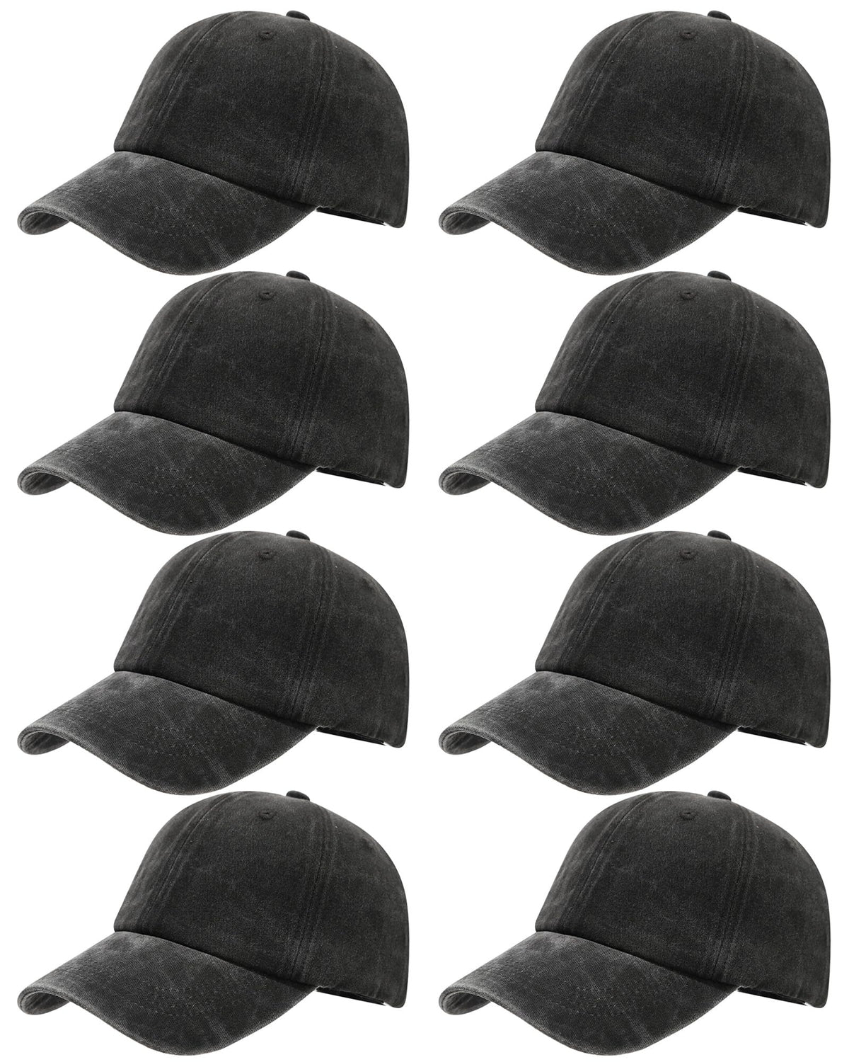 8 Pack Vintage Washed Baseball Cap Golf Dad Hat Distressed Cotton Plain Trucker Hats for Men Women