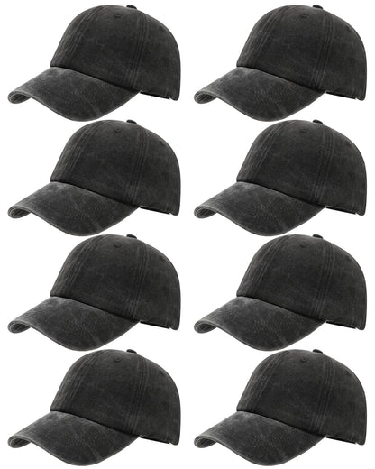 8 Pack Vintage Washed Baseball Cap Golf Dad Hat Distressed Cotton Plain Trucker Hats for Men Women
