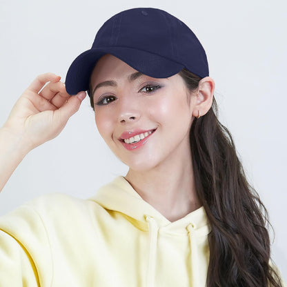 Cotton Baseball Cap Dad Hat – Washed Low Profile Adjustable Hat for Men Women Casual Outdoor Running Golf