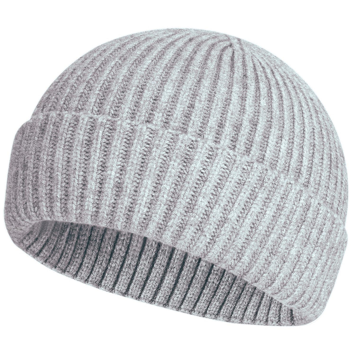 ROYBENS Swag Wool Knit Cuff Short Fisherman Beanie for Men Women Winter Hat