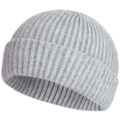 ROYBENS Swag Wool Knit Cuff Short Fisherman Beanie for Men Women Winter Hat