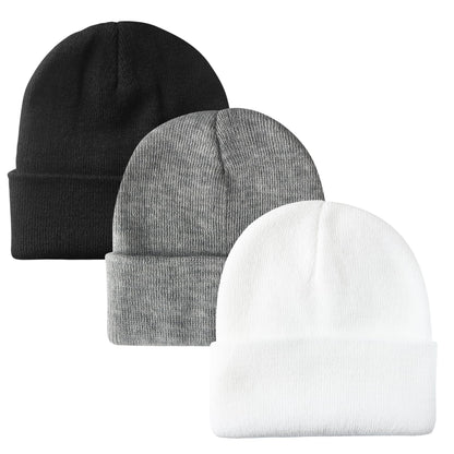 PFFY Unisex Beanie Hats for Men Women Plain Knit Winter Beanies Warm Hat