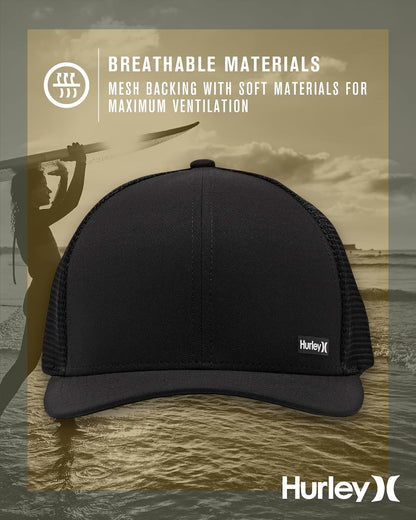 Hurley Men's Caps - H2O-Dri League Baseball Caps for Men with Snapback Closure - Classic Mens Trucker Hats (S-XL)