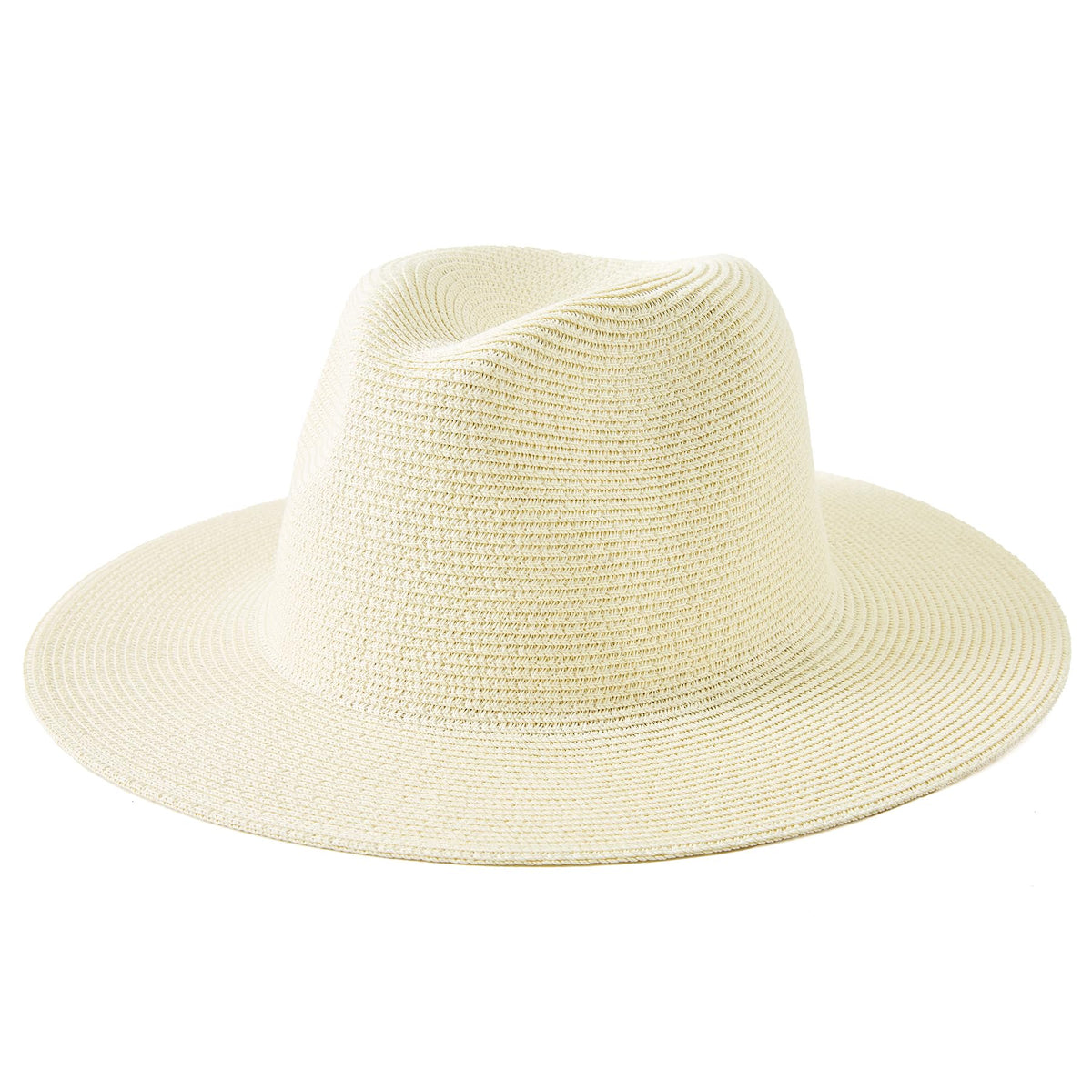 Lanzom Women Wide Brim Straw Panama Roll up Hat Fedora Beach Sun Hat UPF50+