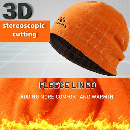 3 Pack Reversible Fleece Lined Beanie Hats for Men Women Winter Knit Hats
