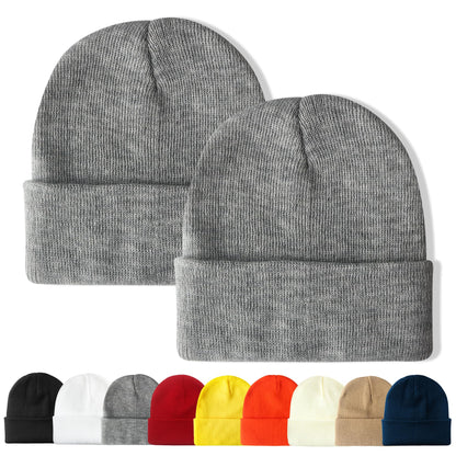 PFFY Unisex Beanie Hats for Men Women Plain Knit Winter Beanies Warm Hat