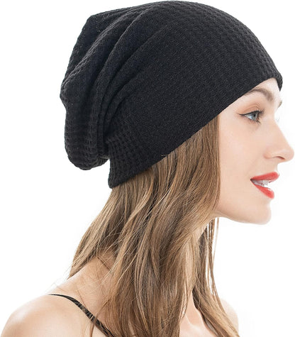 ZLYC Women Fashion Knit Slouchy Beanie Hat Thin Stretch Skull Cap
