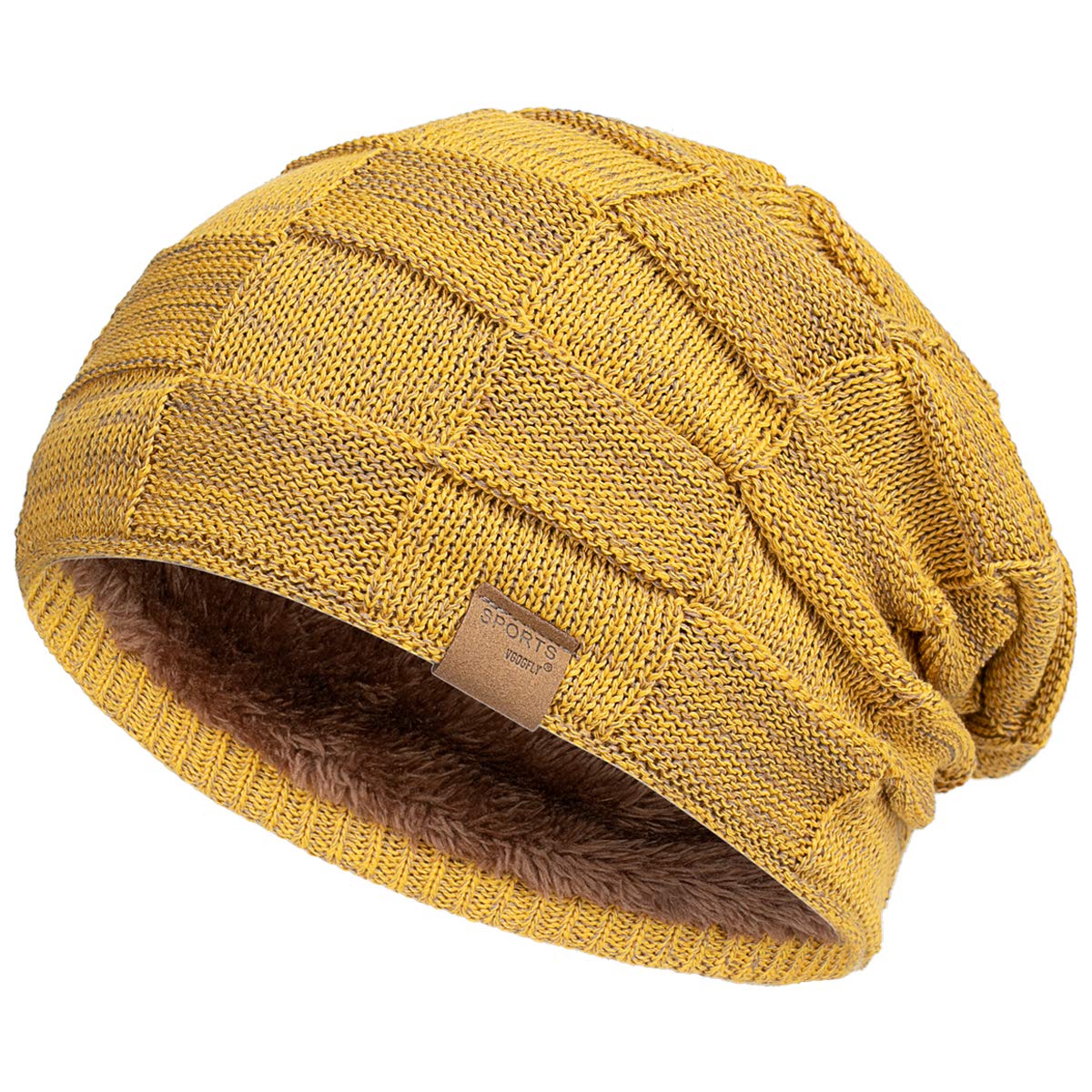 Vgogfly Slouchy Beanie for Men Winter Hats for Guys Cool Beanies Mens Lined Knit Warm Thick Skully Stocking Binie Hat