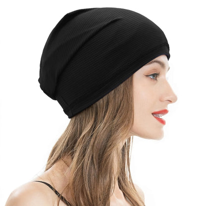 ZLYC Women Fashion Knit Slouchy Beanie Hat Thin Stretch Skull Cap
