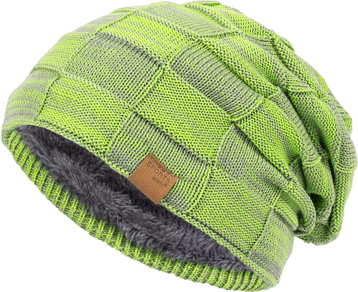 Vgogfly Slouchy Beanie for Men Winter Hats for Guys Cool Beanies Mens Lined Knit Warm Thick Skully Stocking Binie Hat