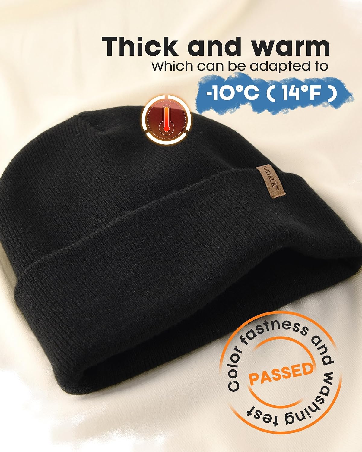 FURTALK Beanie for Men Women Cuffed Thick Knitted Winter Hat Skull Cap