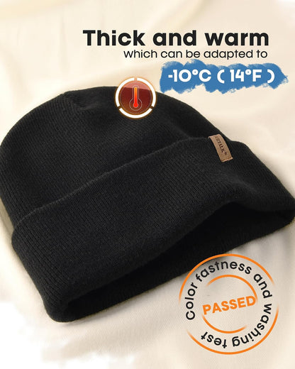 FURTALK Beanie for Men Women Cuffed Thick Knitted Winter Hat Skull Cap