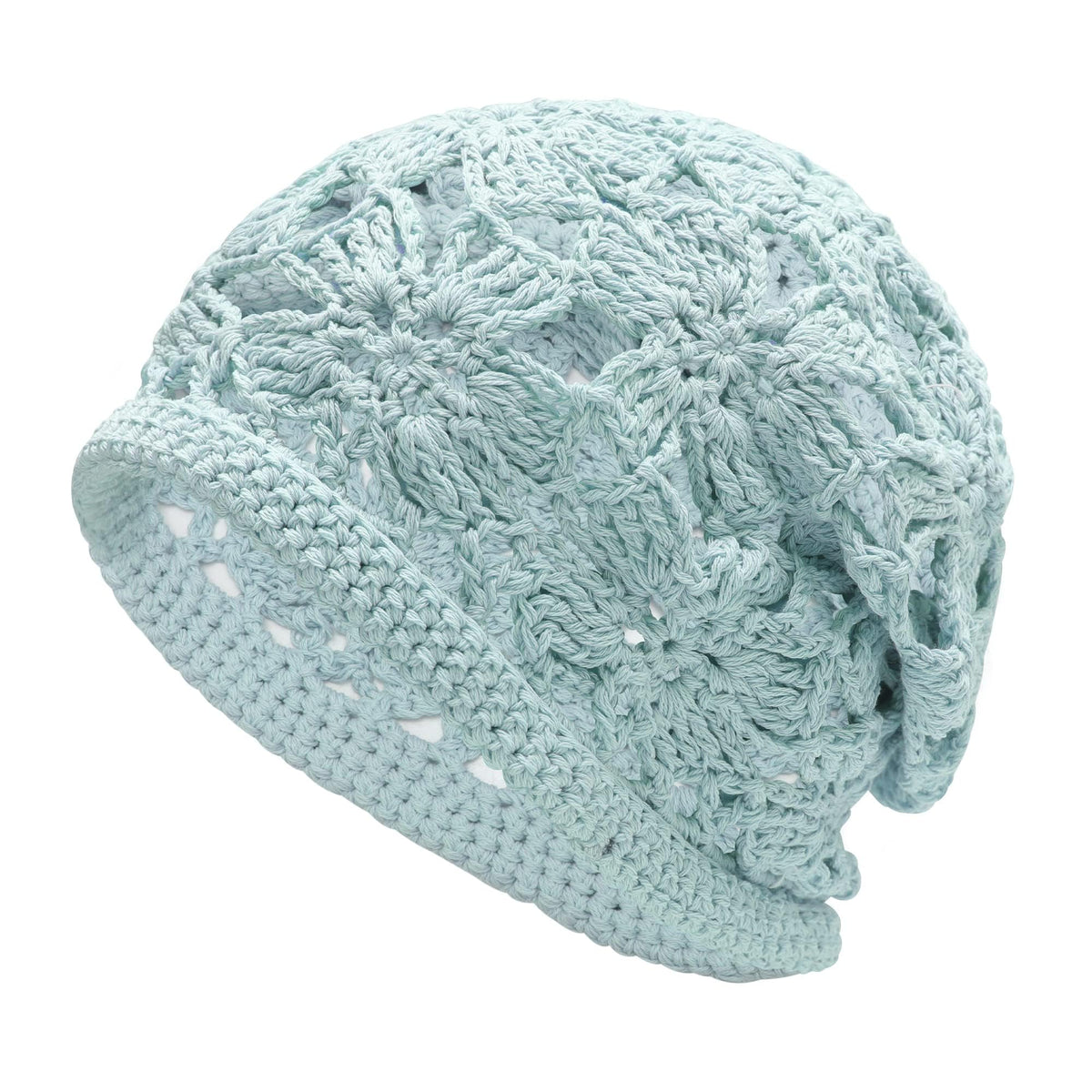 ZLYC Women Cotton Crochet Slouchy Beanie Hat Handmade Knit Summer Skull Cap