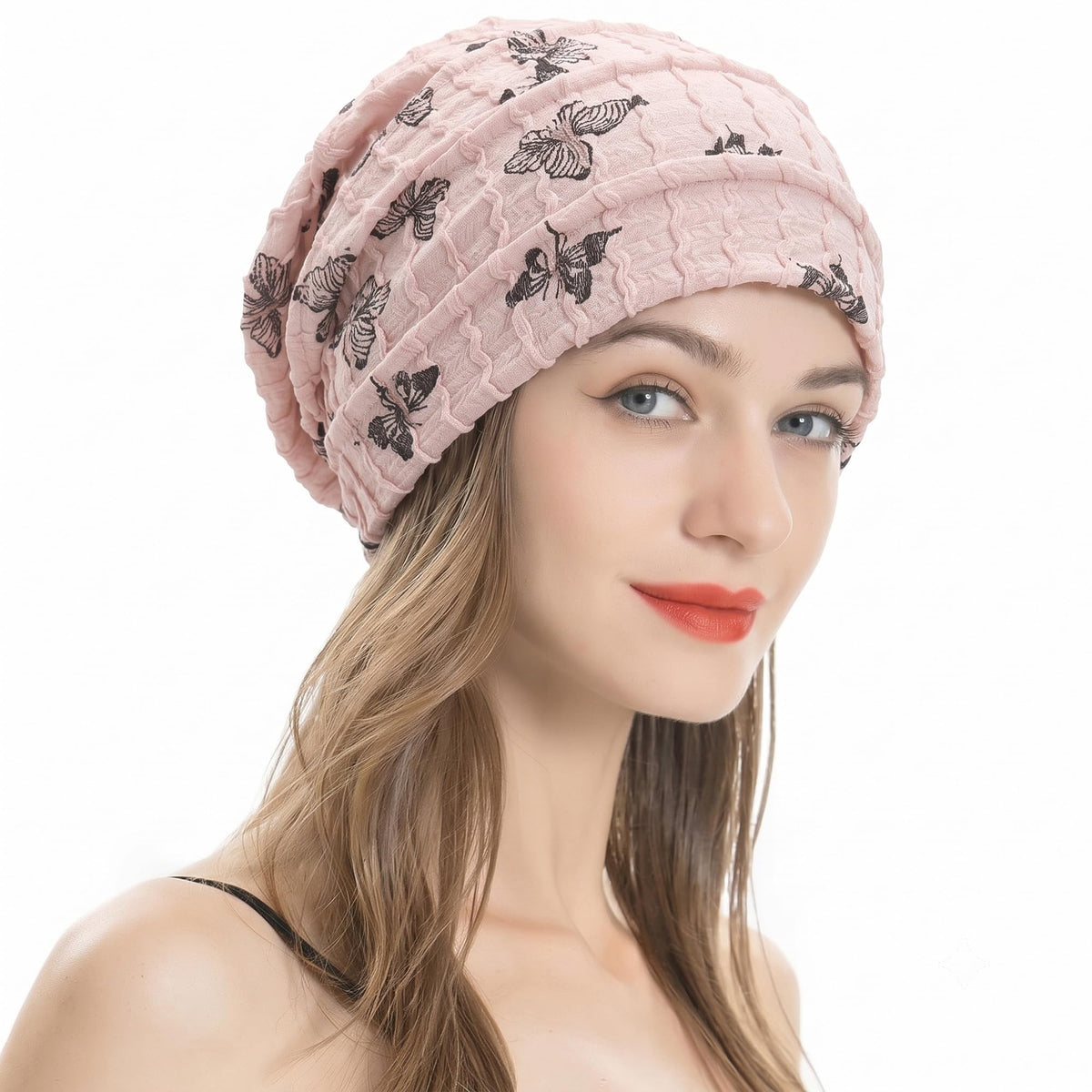 ZLYC Women Fashion Knit Slouchy Beanie Hat Thin Stretch Skull Cap