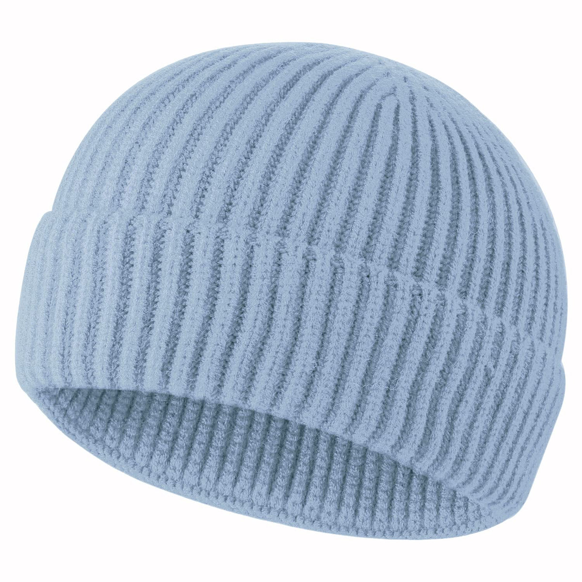ROYBENS Swag Wool Knit Cuff Short Fisherman Beanie for Men Women Winter Hat