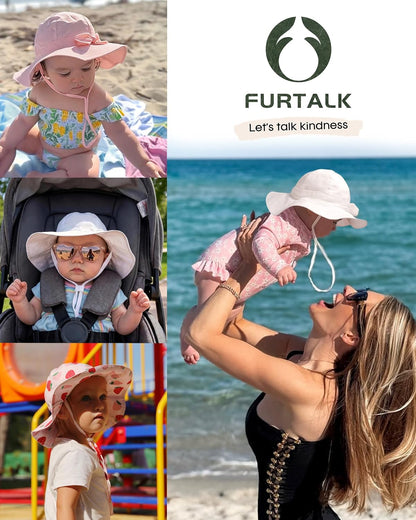 FURTALK Baby Sun Hat Toddler Beach Hats with UPF 50+ Sun Protection Wide Brim Girls Bucket Hat