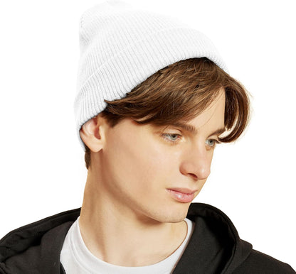 The Hat Depot - 100% Cotton Soft and Light Cuffed Skull Plain Daily Washed Beanie