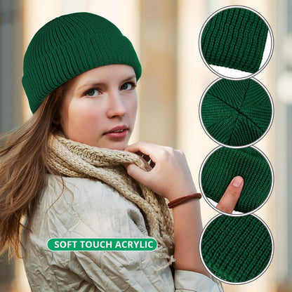 SATINIOR Trawler Beanie Watch Hat Roll-up Edge Skullcap Fisherman Beanie for Women Men