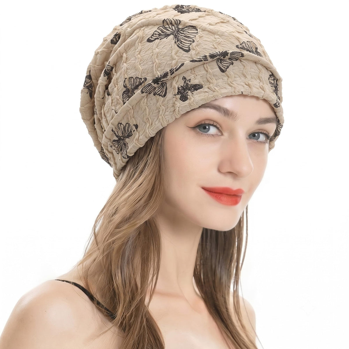 ZLYC Women Fashion Knit Slouchy Beanie Hat Thin Stretch Skull Cap