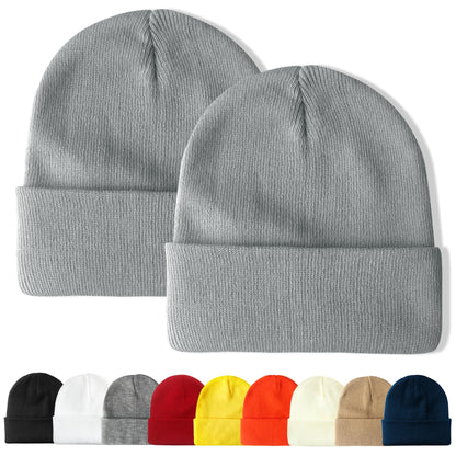 PFFY Unisex Beanie Hats for Men Women Plain Knit Winter Beanies Warm Hat