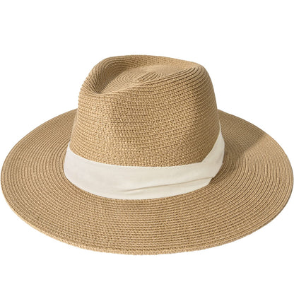 FURTALK Womens Mens Wide Brim Straw Panama Hat Fedora Summer Beach Sun Hat