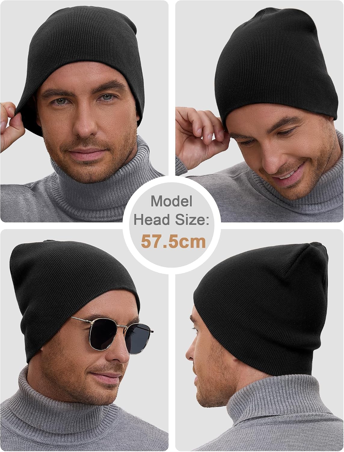 vidsel 100% Cotton Beanie Hat for Men Women, Soft Cuffless Knit Skull Cap