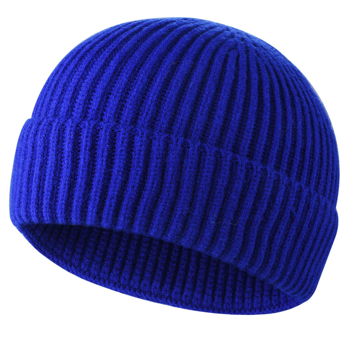 ROYBENS Swag Wool Knit Cuff Short Fisherman Beanie for Men Women Winter Hat