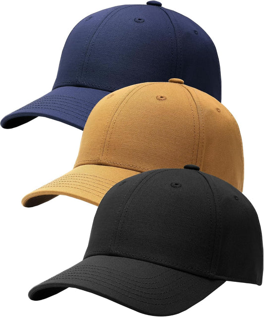 FURTALK Mens Structured Baseball Cap Adjustable Washed Cotton Golf Dad Hat Plain Classic Hats for Men