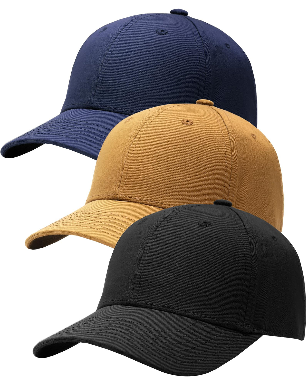 FURTALK Mens Structured Baseball Cap Adjustable Washed Cotton Golf Dad Hat Plain Classic Hats for Men