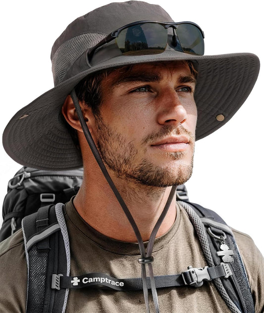 Camptrace Wide Brim Sun Hats for Men Hiking Fishing Outdoor Bucket Hat