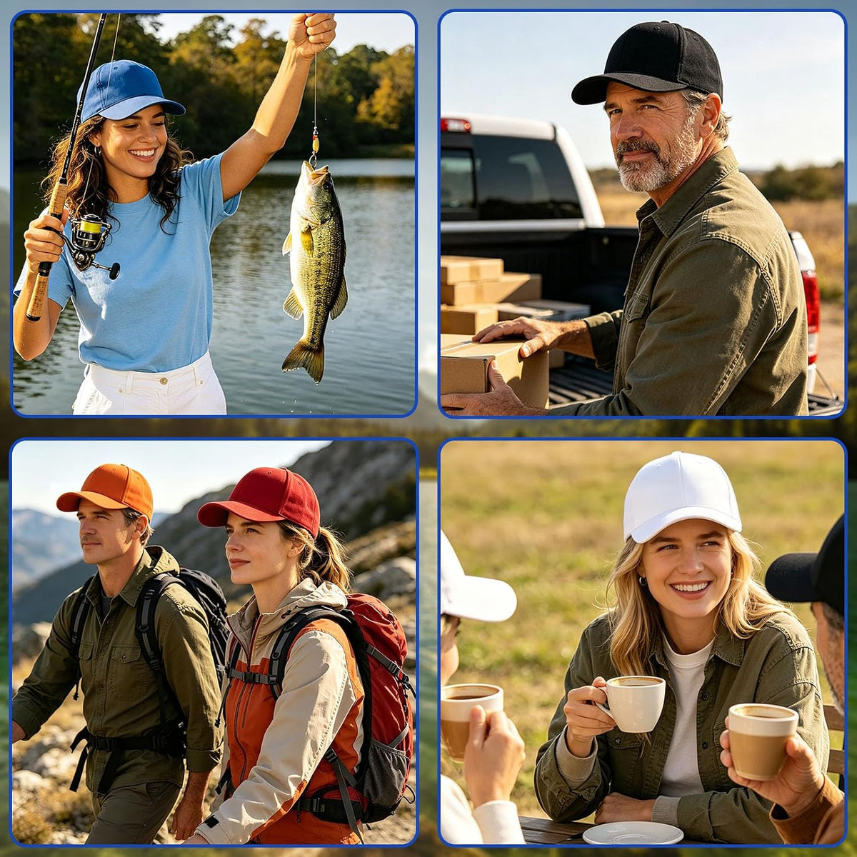 Baseball Cap for Men Women,with Ventilation Eyelets, Adjustable Fit for Hiking Fishing Running Golf