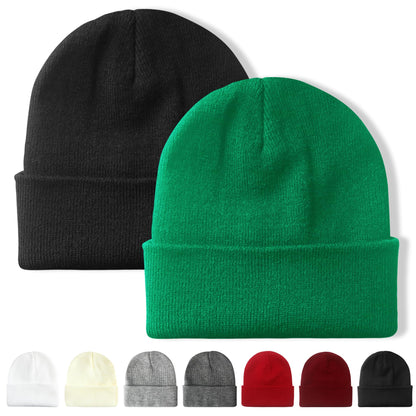 NPQQUAN 2 Packs Beanie for Men Women Winter Hats for Mens Beanie Skull Cap