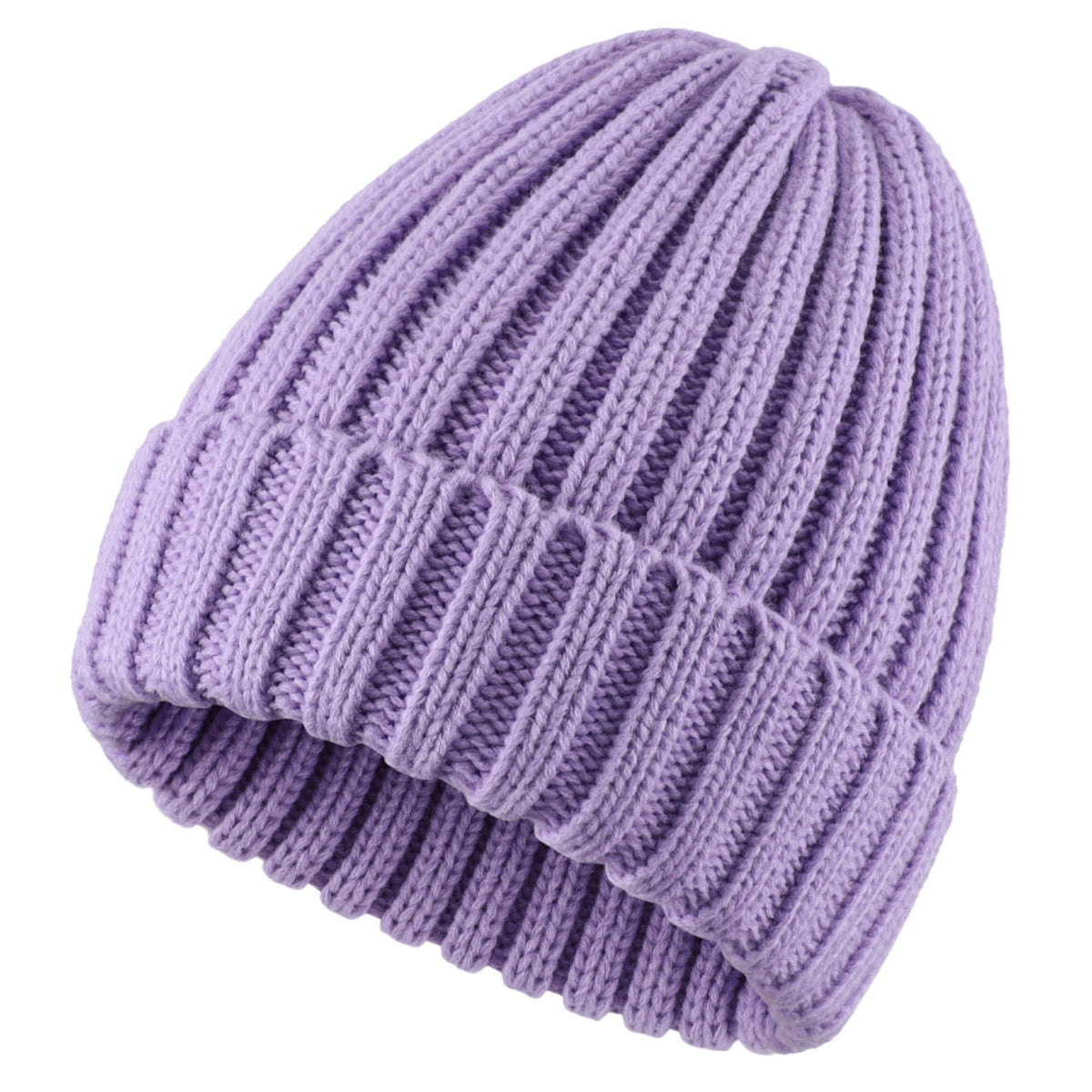 Connectyle Women's Rib Knit Cuffed Beanie Hat Stretch Acrylic Winter Hat Thick Warm Snow Ski Cap