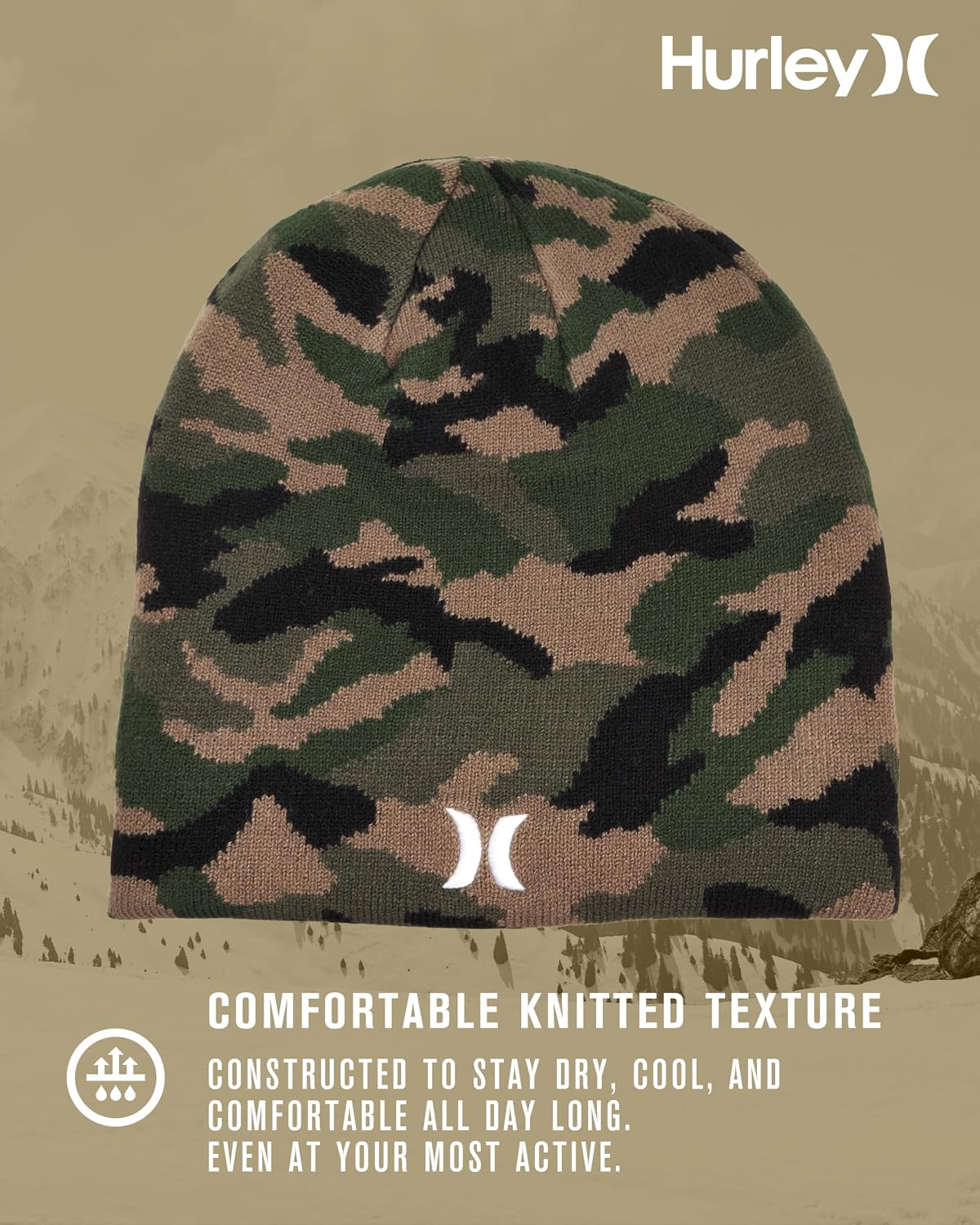Hurley Mens Beanie Icon Staples Lightweight Winter Hat
