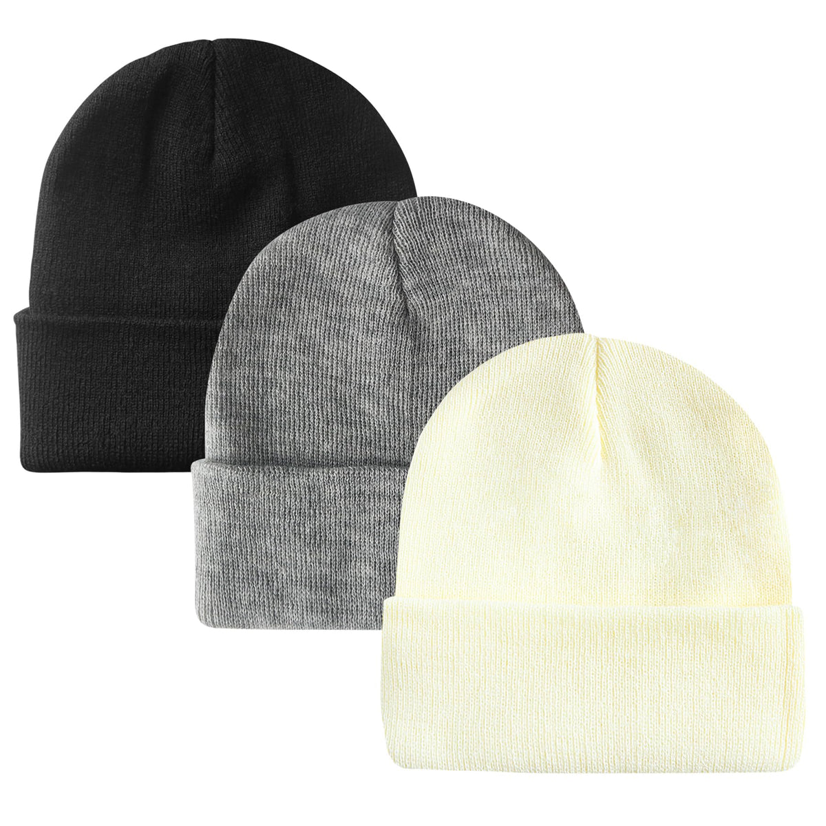 PFFY Unisex Beanie Hats for Men Women Plain Knit Winter Beanies Warm Hat