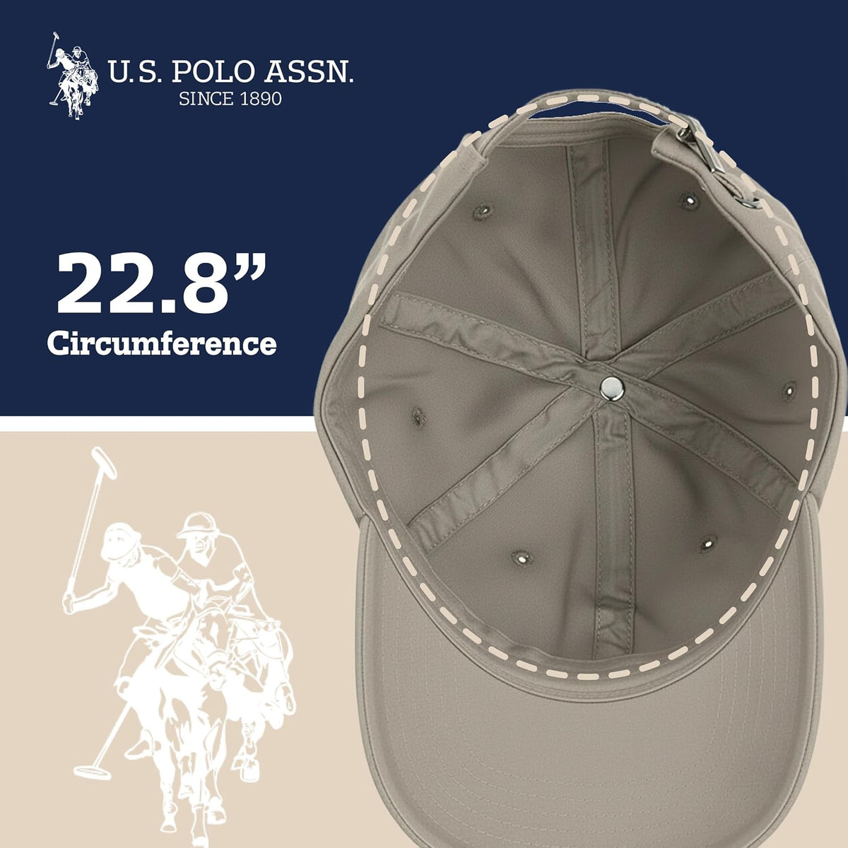 U.S. Polo Assn. Baseball Cap, 100% Cotton Adjustable Dad Hat with Small Pony Logo