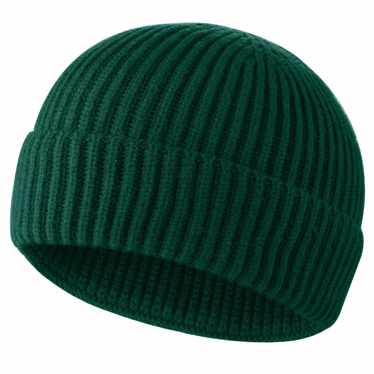 ROYBENS Swag Wool Knit Cuff Short Fisherman Beanie for Men Women Winter Hat