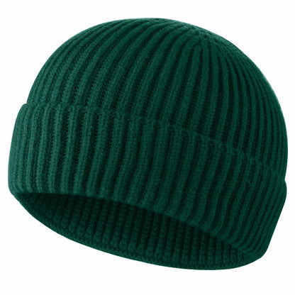 ROYBENS Swag Wool Knit Cuff Short Fisherman Beanie for Men Women Winter Hat