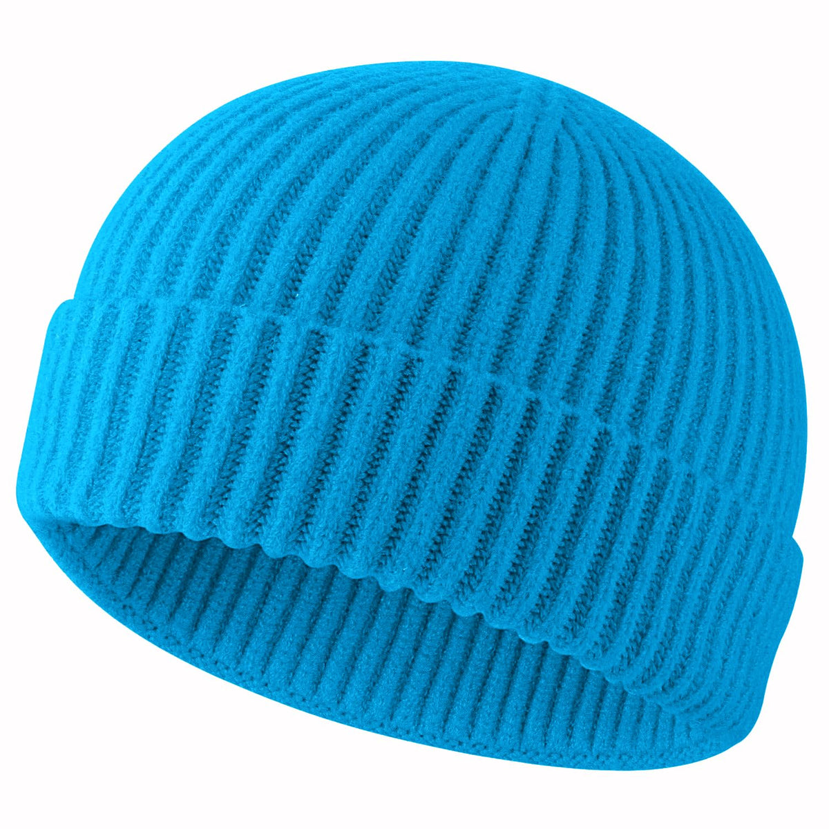 ROYBENS Swag Wool Knit Cuff Short Fisherman Beanie for Men Women Winter Hat