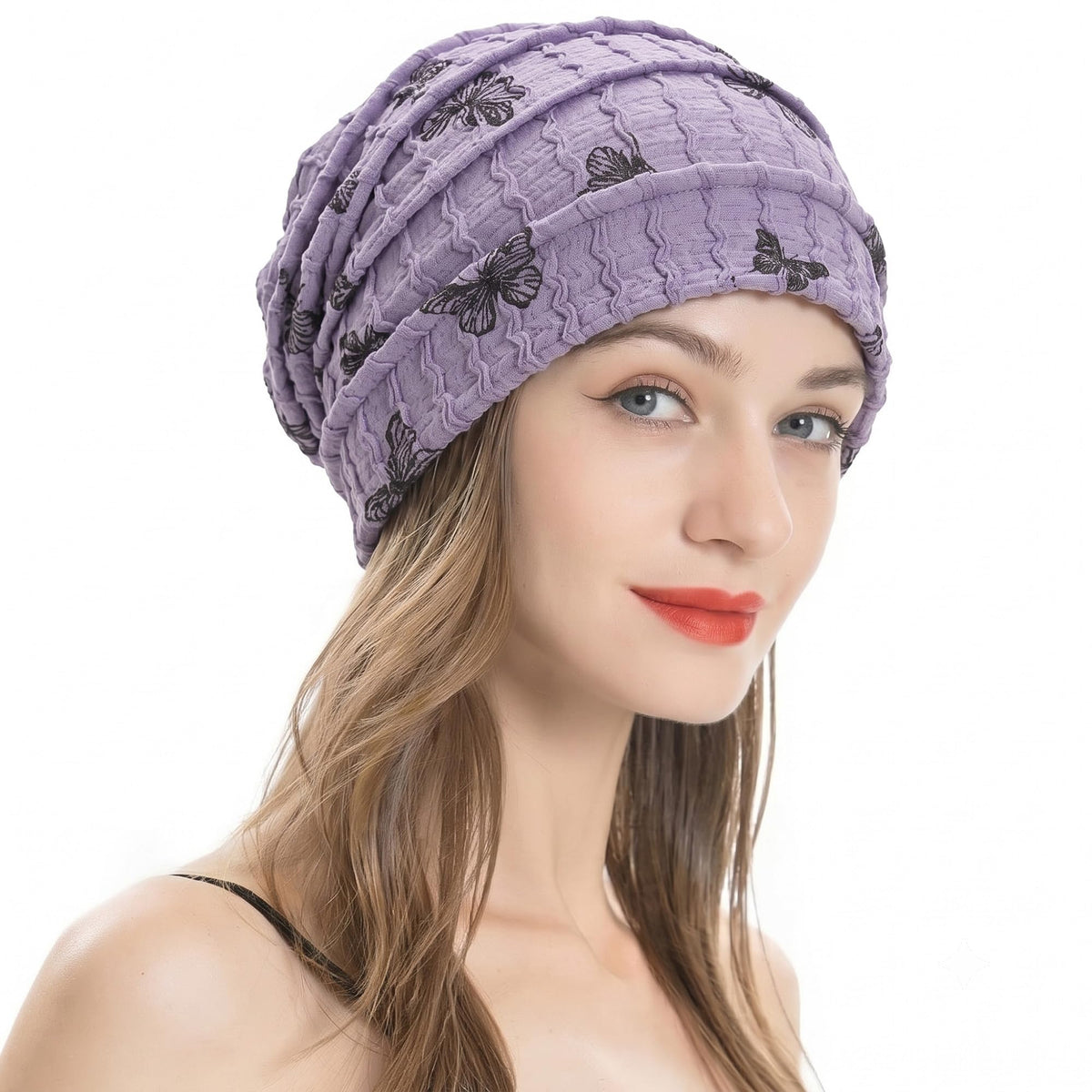 ZLYC Women Fashion Knit Slouchy Beanie Hat Thin Stretch Skull Cap