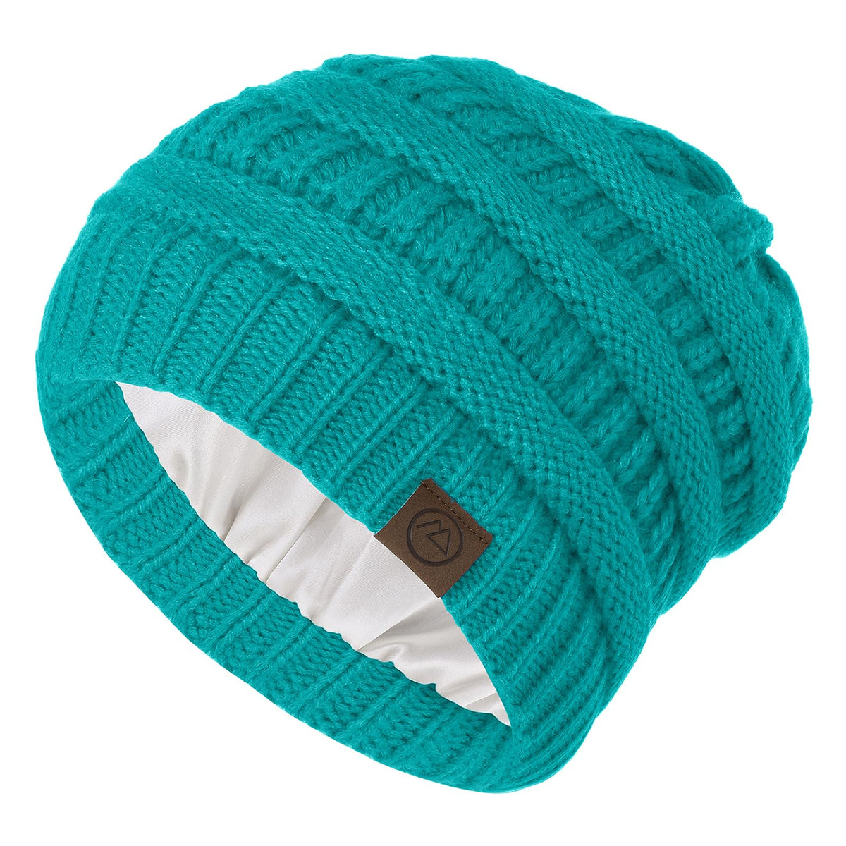 Beanies Women Satin Lined Beanie Winter Hats for Women Silk Lined Slouchy Beanie for Winter Warm Knit Cuffed Beanie Hat