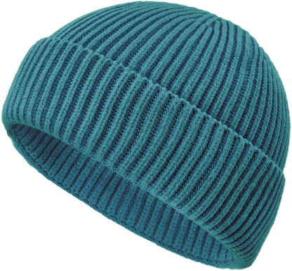 Wool Fisherman Beanies for Men Knit Fall Winter Beanie Hat Skull Cap